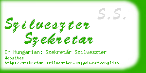 szilveszter szekretar business card