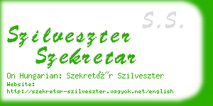 szilveszter szekretar business card